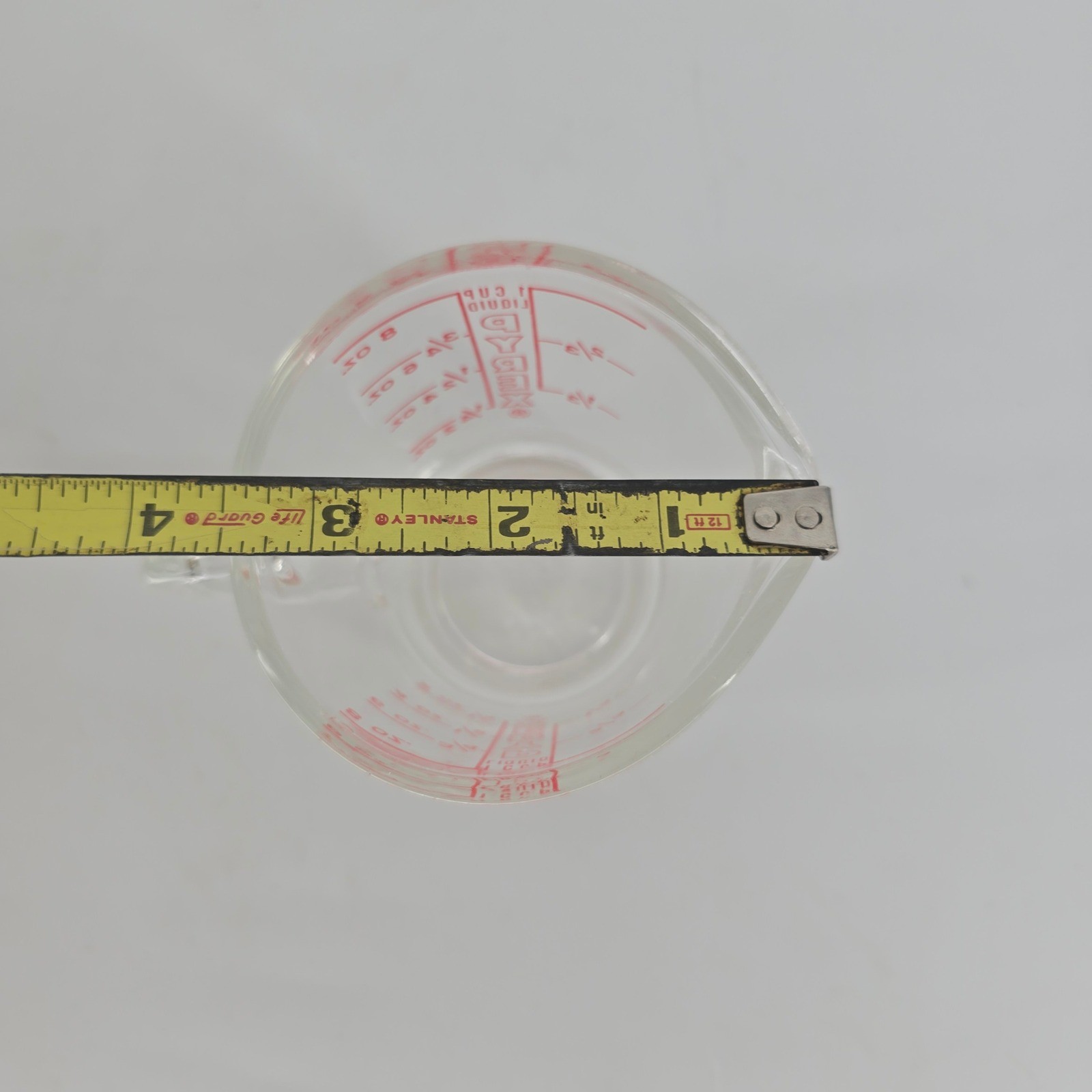 Vintage Pyrex D Handle Measuring Cup Set Red Block Letter 4 Cup 1 Cup 532 508
