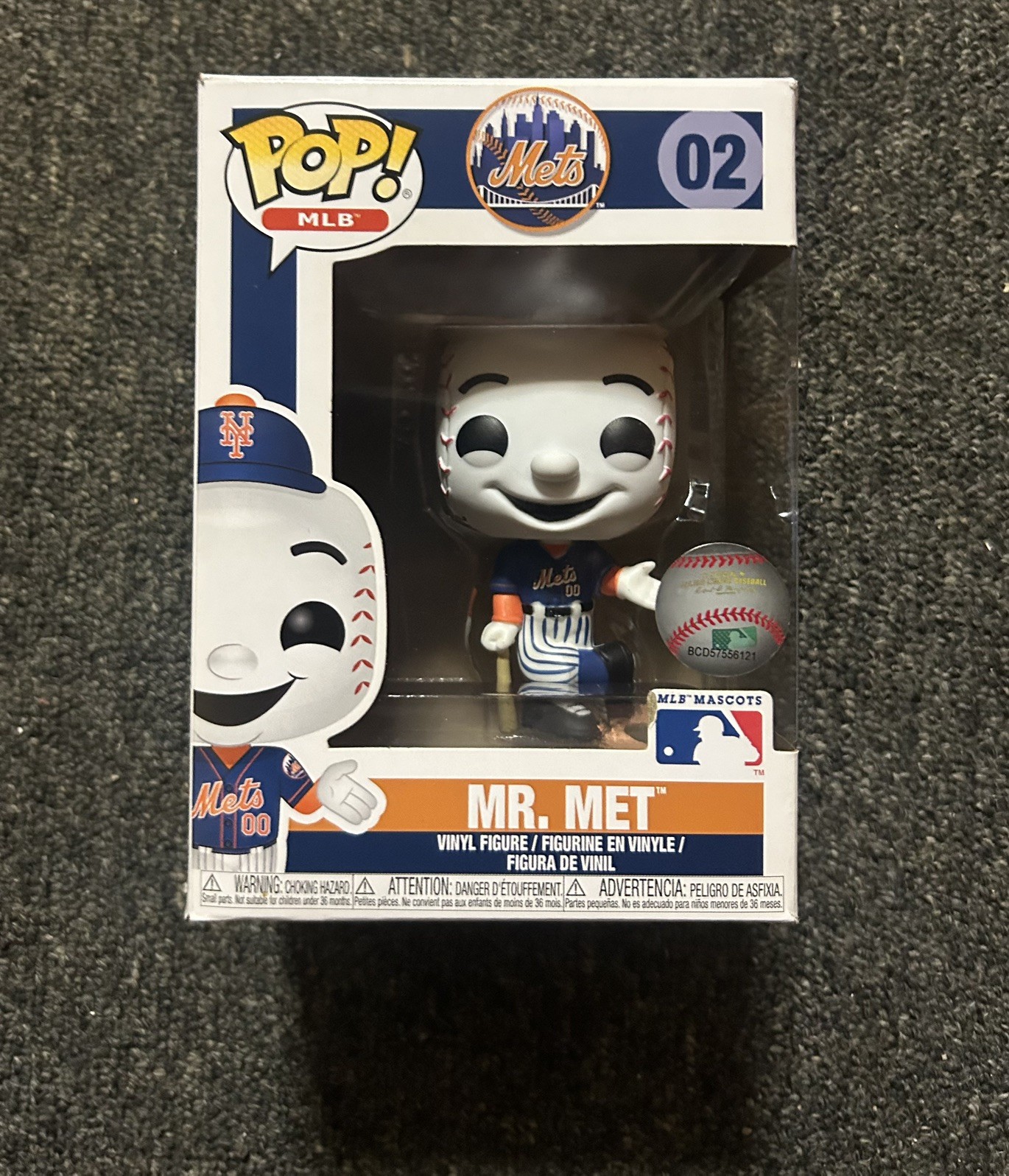 Funko Pop Baseball MR. MET BLUE JERSEY Figure #02 New York Mets J25