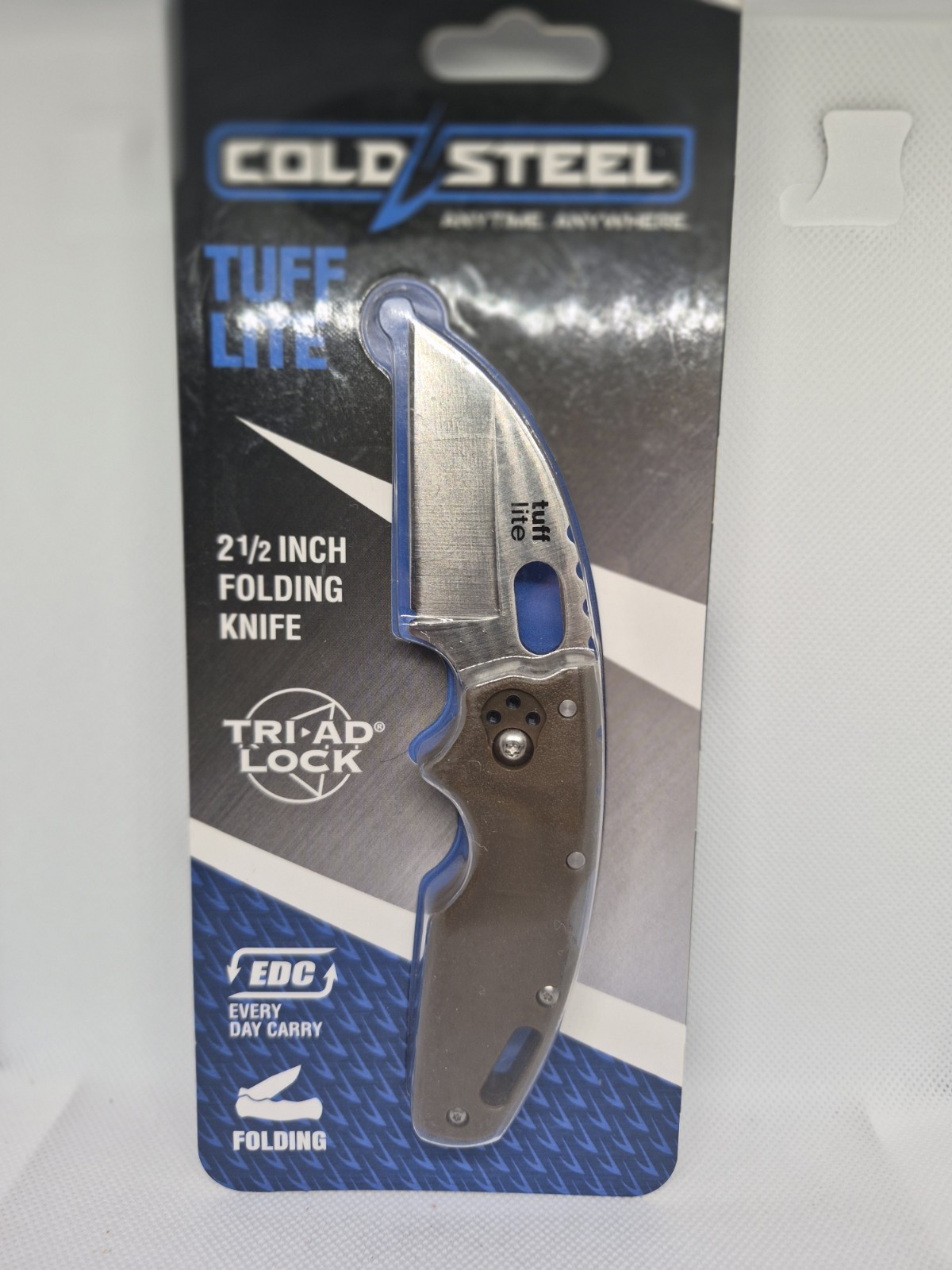 Cold Steel Tuff Lite Griv-Ex Wharncliffe Plain Edge Tri-Ad Lock 2.5in AUS8A