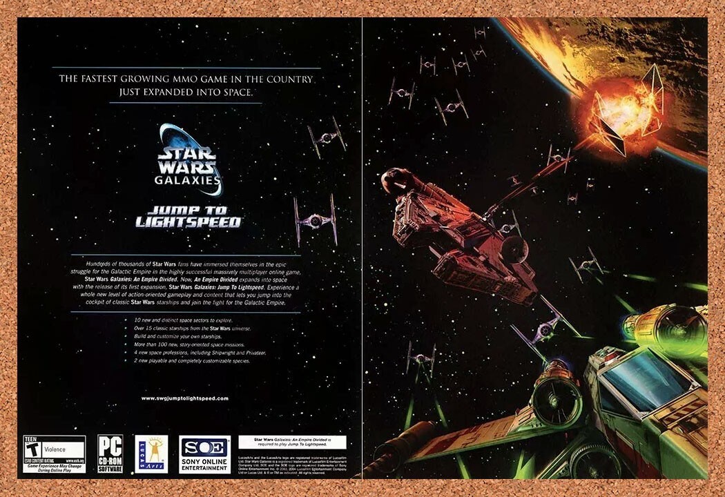Star Wars Galaxies PC Original 2005 Ad – LucasArts Video Game Promo