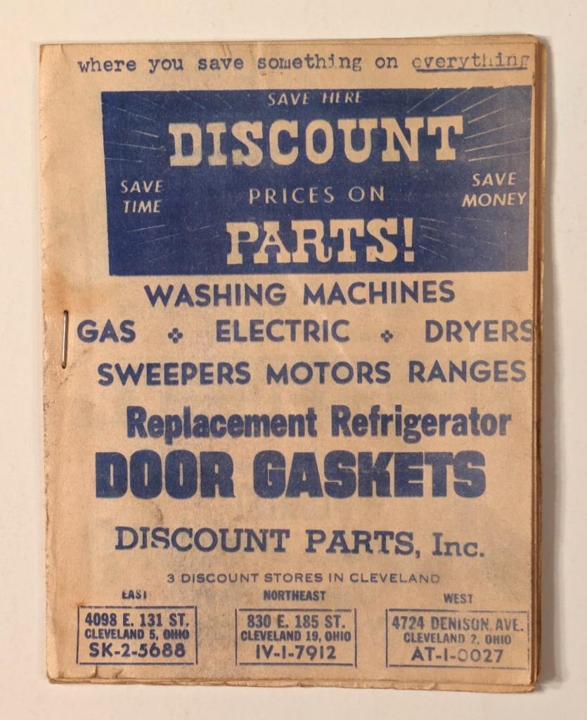 Discount Parts, Inc., Cleveland, Ohio – Vintage Appliance Advertising Booklet