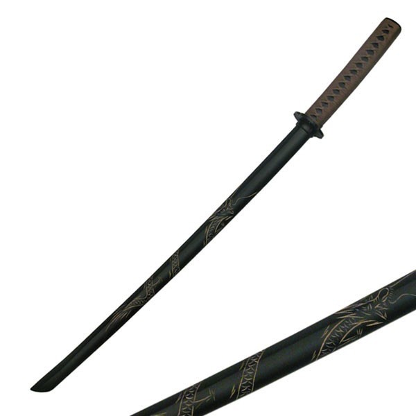 BladesUSA Martial Arts Equipment-Samurai Wooden Training Sword w/Engraved Dragon