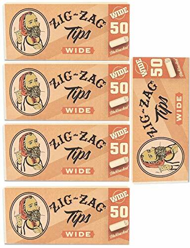 Zig Zag Tips Naturally Unrefined Rolling Paper WIDE Filter Tips 50/Pk USA SHPD
