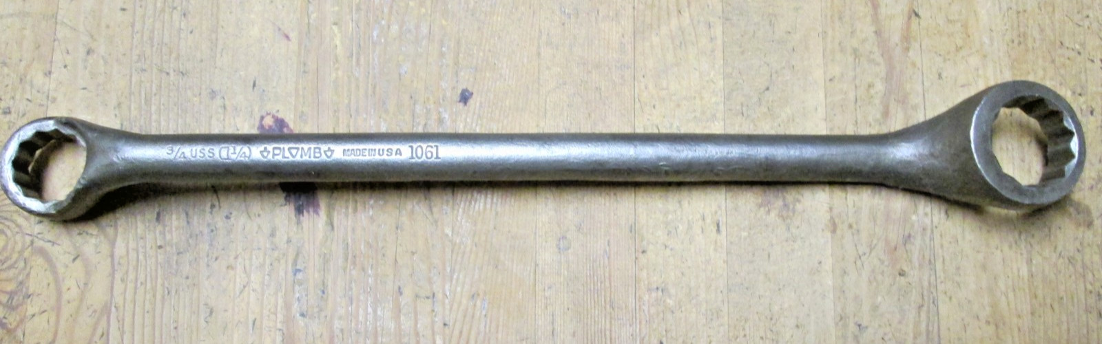 vintage plomb no. 1061 extra heavy duty double box end wrench uss 3/4 sae 1 1/4″