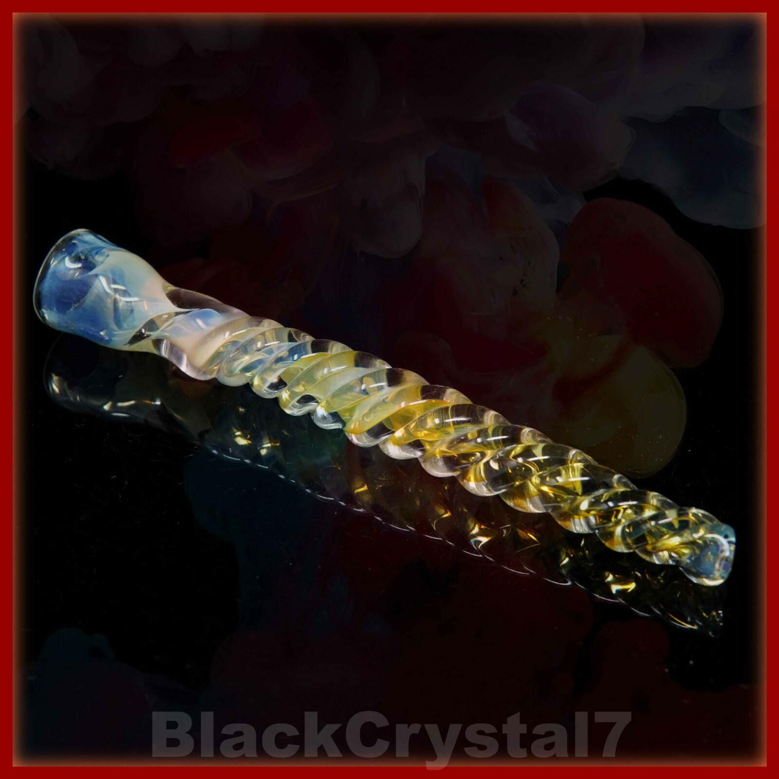 5″ Handmade Long Golden Spiral Tower Tobacco Smoking Bowl Small Glass Pipes