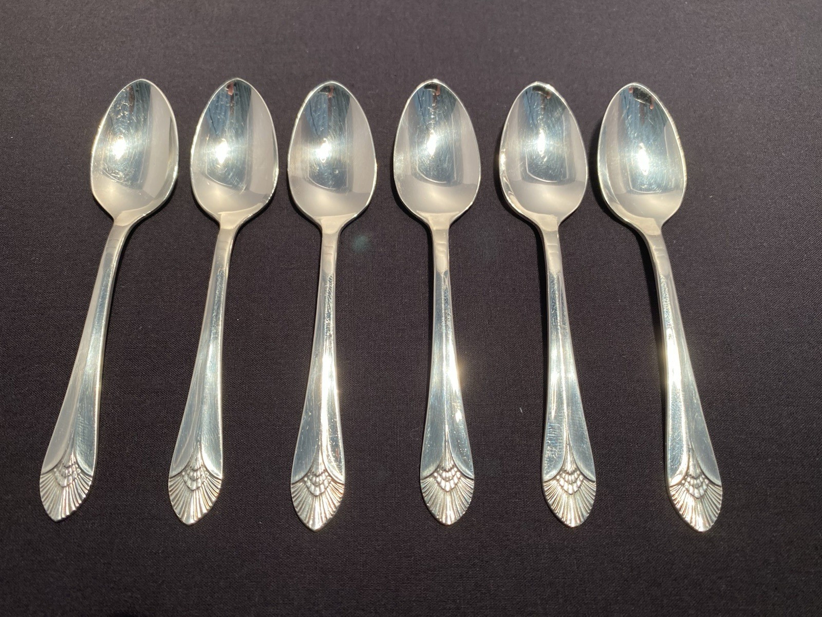 SS United States Demi Tasse Spoons- 6, Silverplated by International Silver Co.
