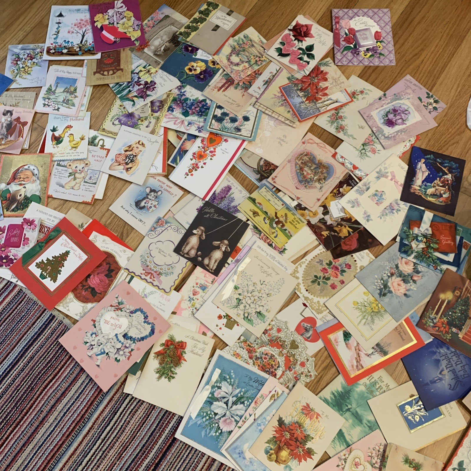 Vintage Christmas Birthday & Holiday Greeting Cards Lot of 142 Wonderful Designs