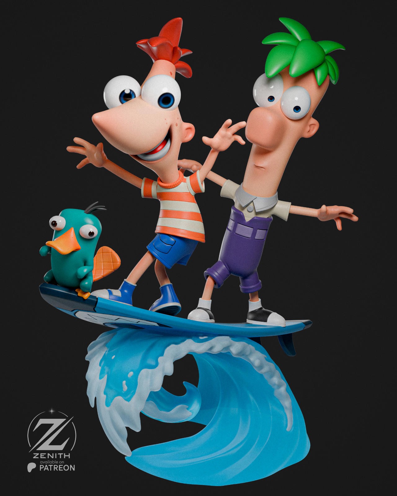 Phineas and Ferb | The Ultimate Invention | 1/6 Scale | Surf Wave Diorama