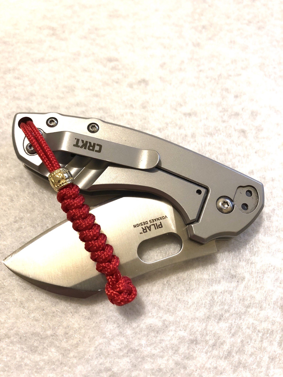 95 Paracord Micro Knife Lanyard 2pk, Red Cord Snake Knot With Metal Bead