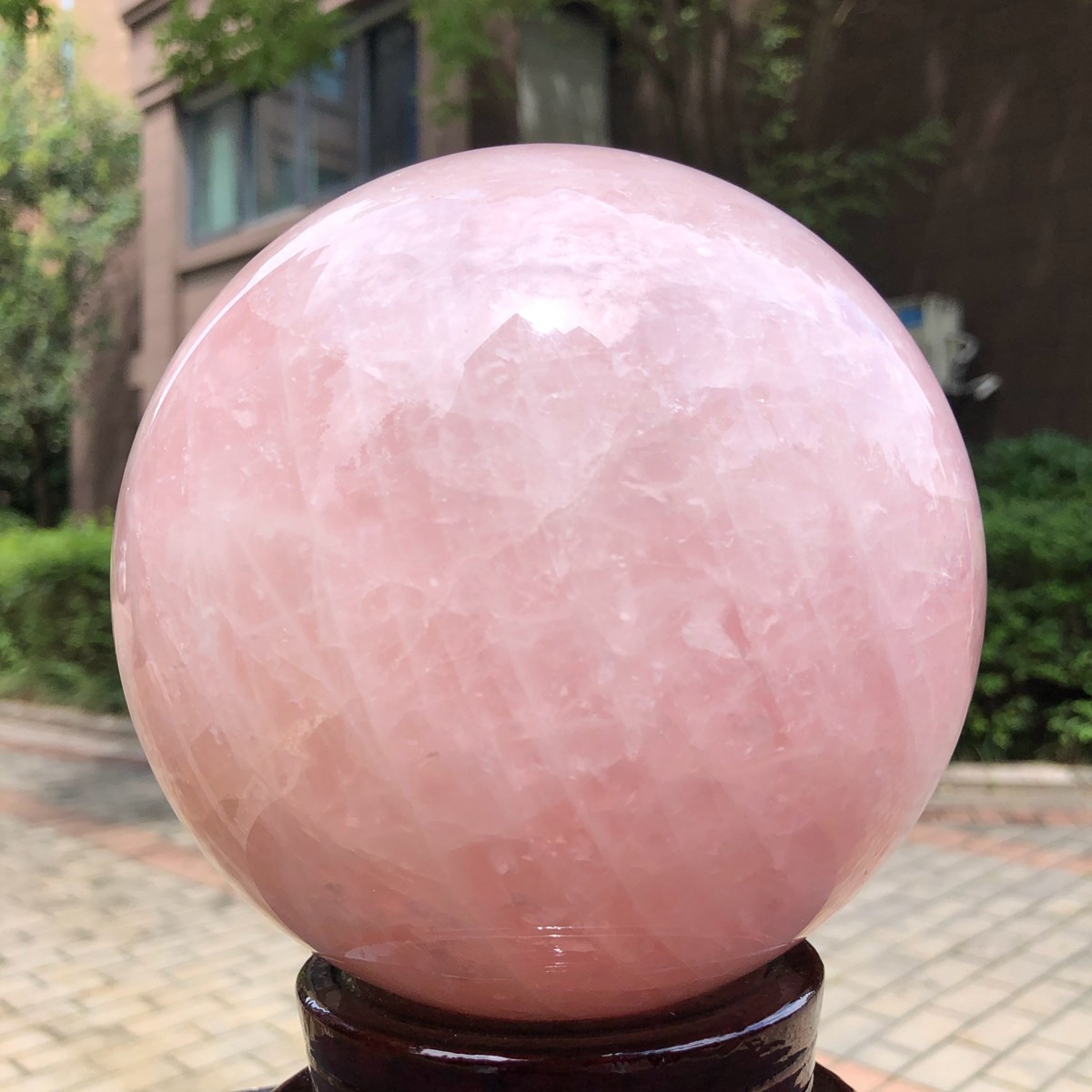 8.99LB Rare Natural Pink Crystal Ball Quartz Crystal Reiki Healing 1607