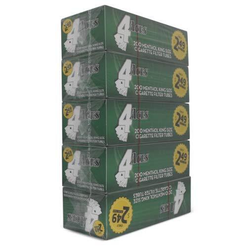 200 Count Rolling Paper Filter Tipped Cigarette Tubes Pack of 5 Boxes 1000 Total