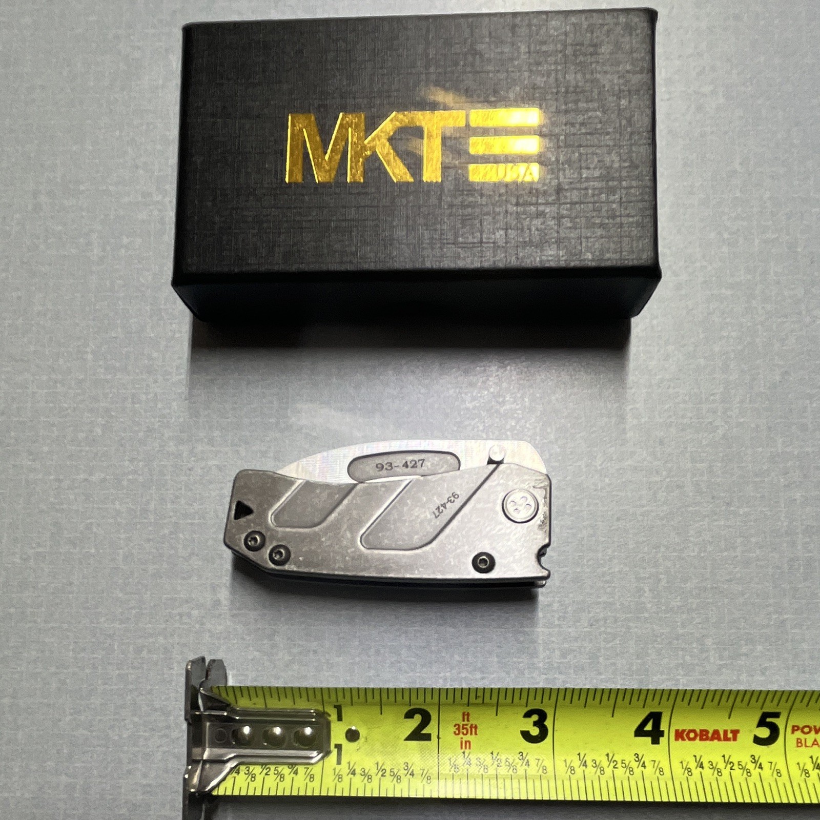 MKT USA 93-427 Titanium Handle Stainless Sheepsfoot Frame Lock Pocketknife