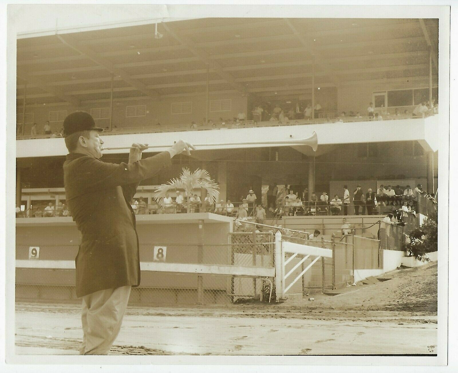 VTG PRESS PHOTO / HORSE RACING BUGLER / PUERTO RICO 1950’s #2