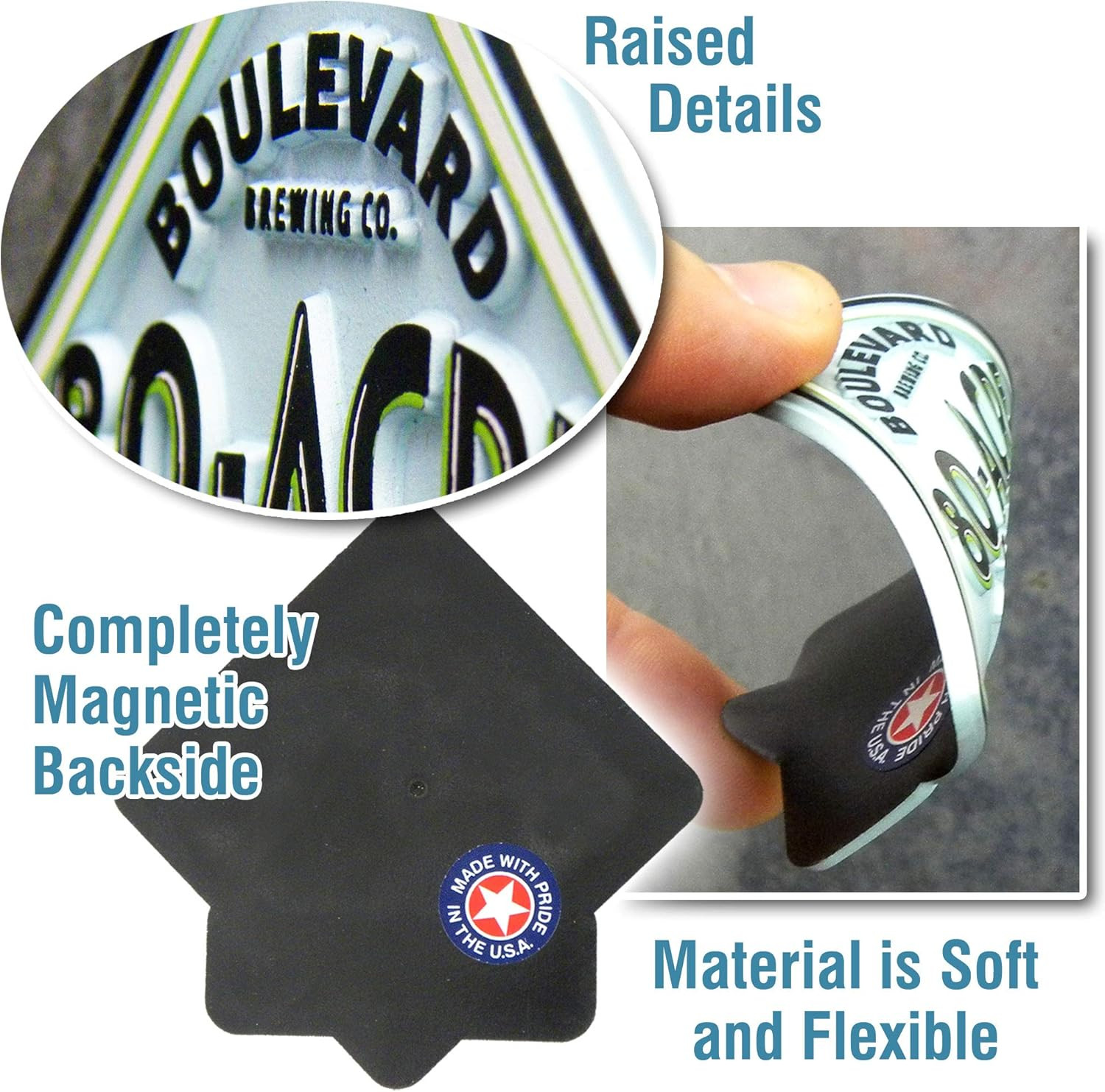 Original U.S. State Magnet Set by Classic Magnets, 3D Rubber Vintage-Style 51-Pi