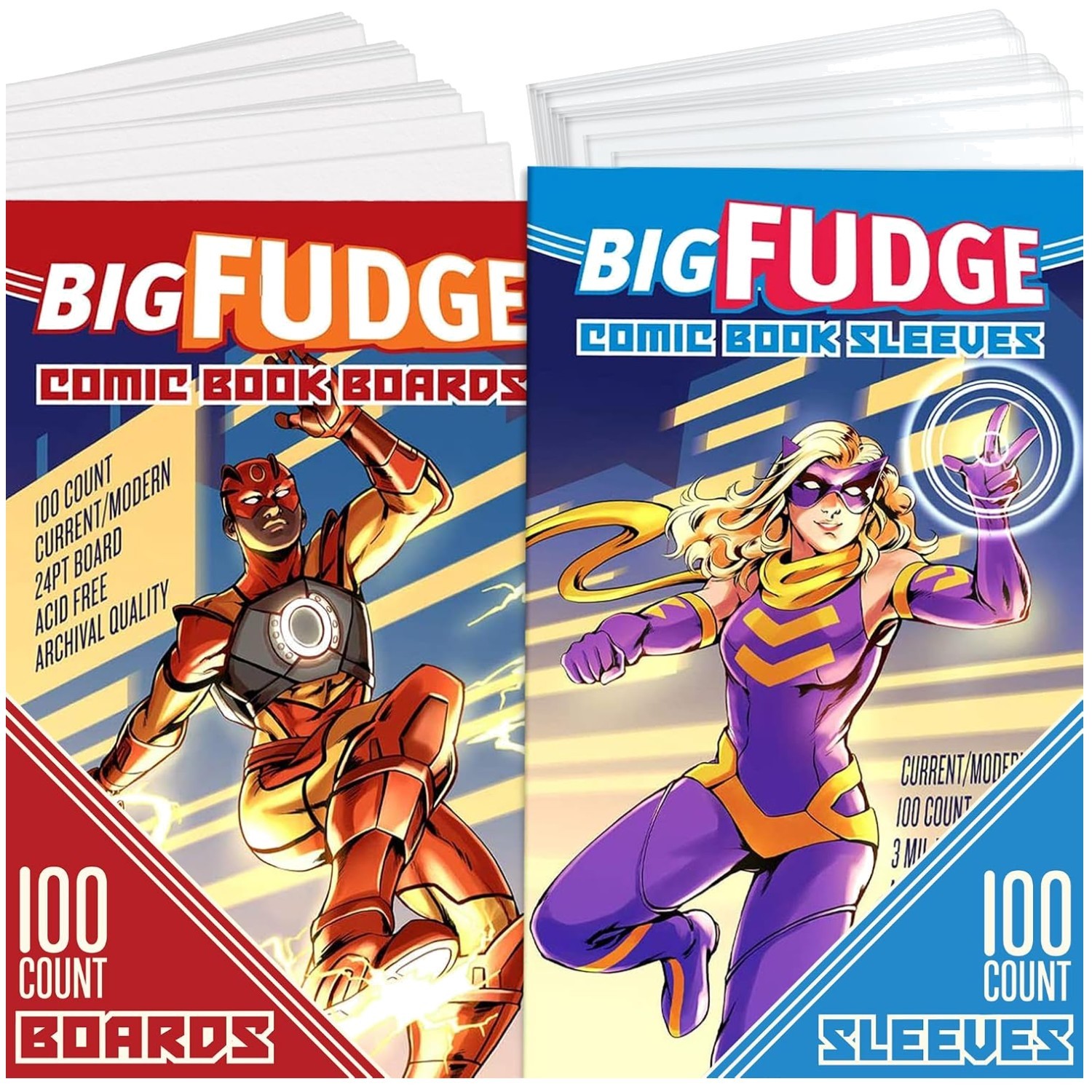 Protective Comic Book Sleeves – Hard Backing Boards Included//