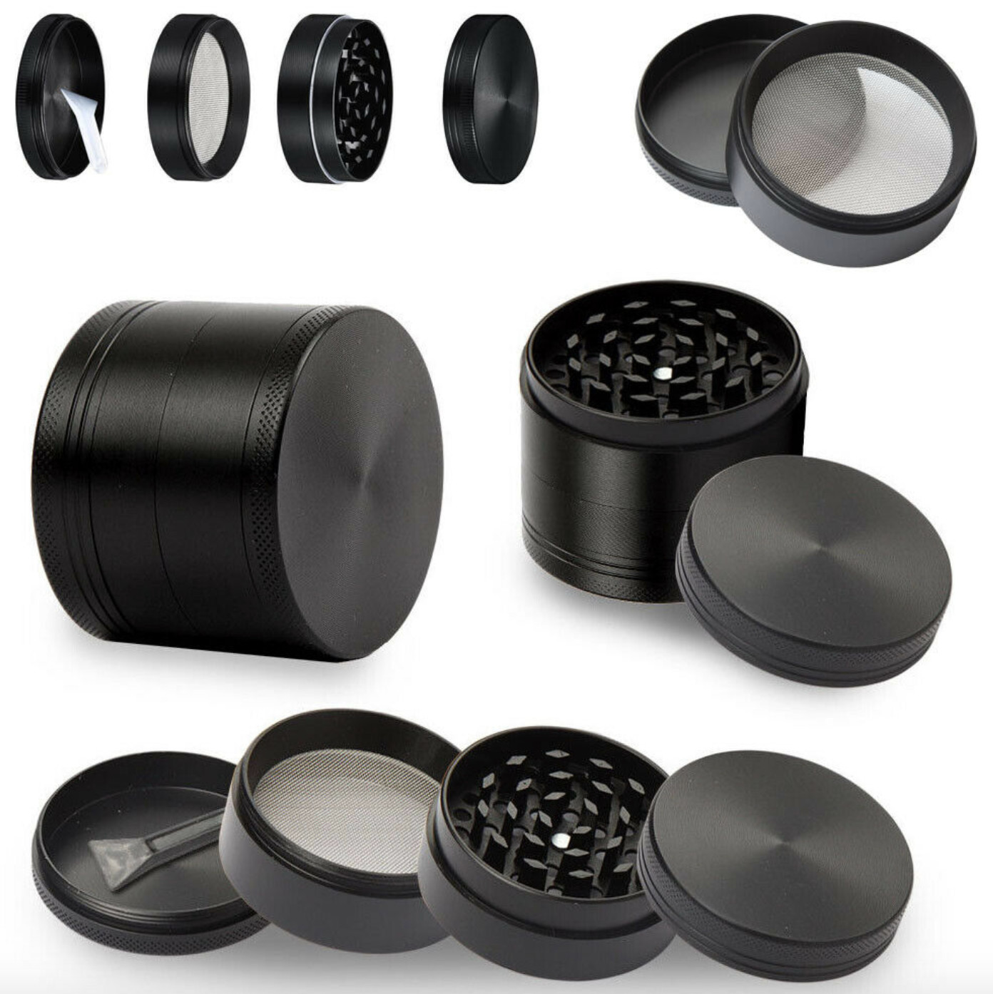 1.5″ Tobacco Herb Grinder Spice Herbal Zinc Alloy Smoke Crusher 4 Pieces Metal