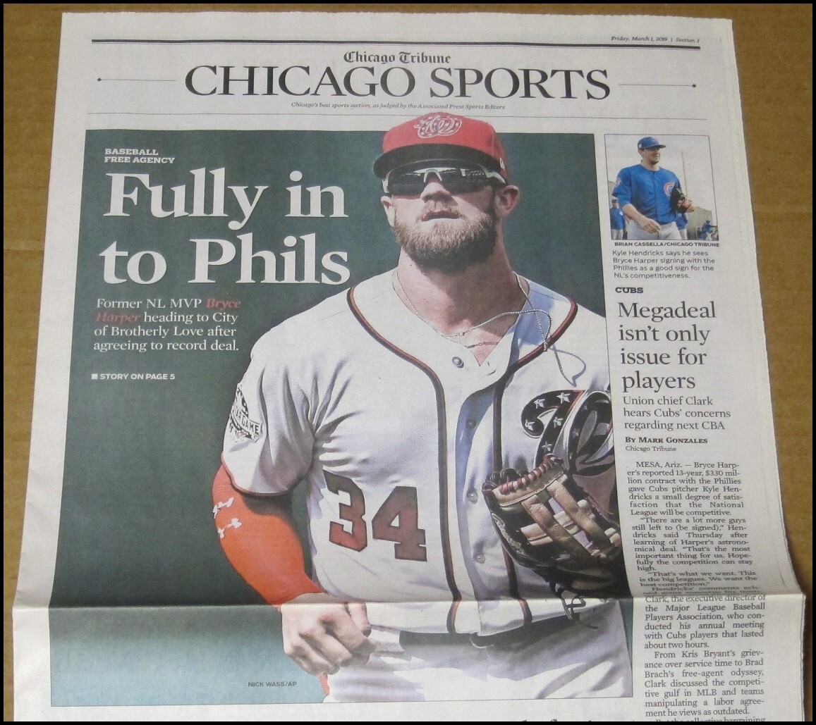 3/1/2019 Chicago Tribune Sports Bryce Harper Signs With Philadelphia Phillies