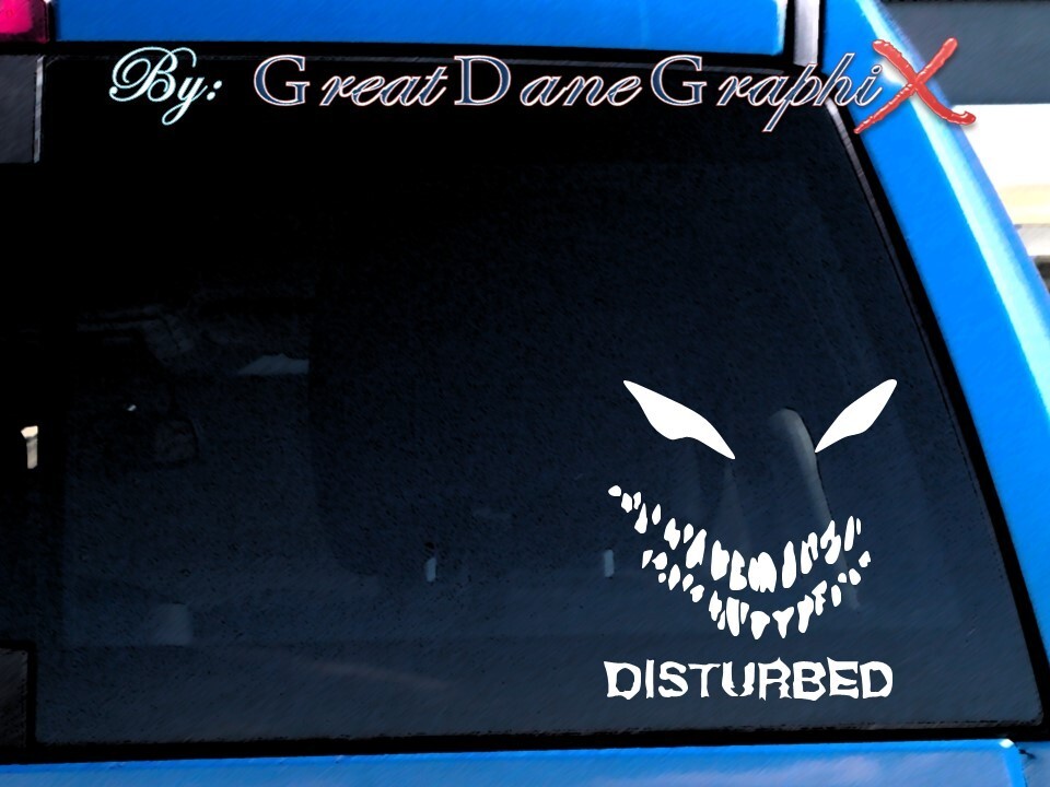 Disturbed Smiley (NEW) – Vinyl Decal Sticker -Color Choice -HIGH QUALITY