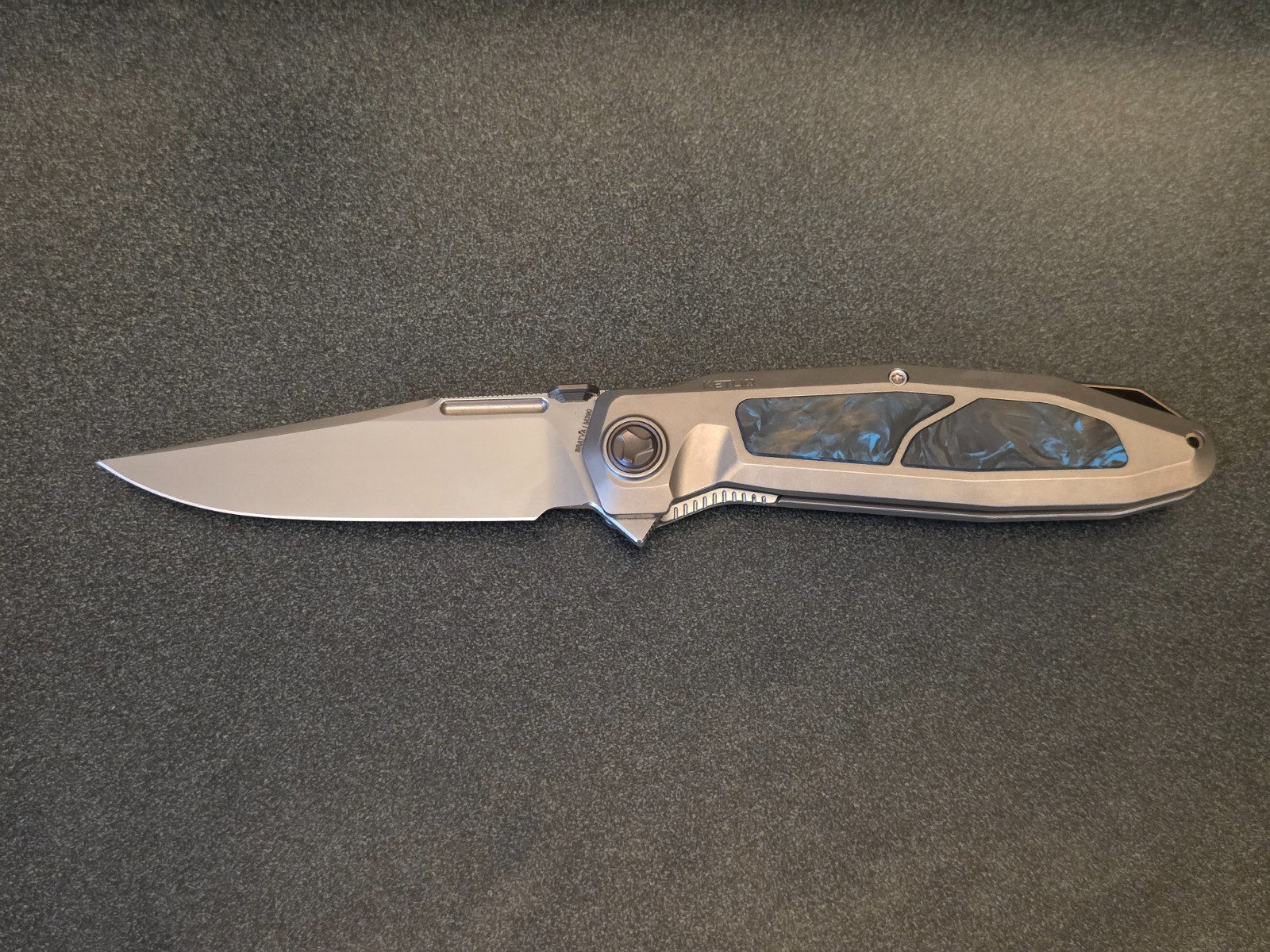 Ketuo Bratva Knife M390 Steel Bead Blast Blade Titanium/CF Handle