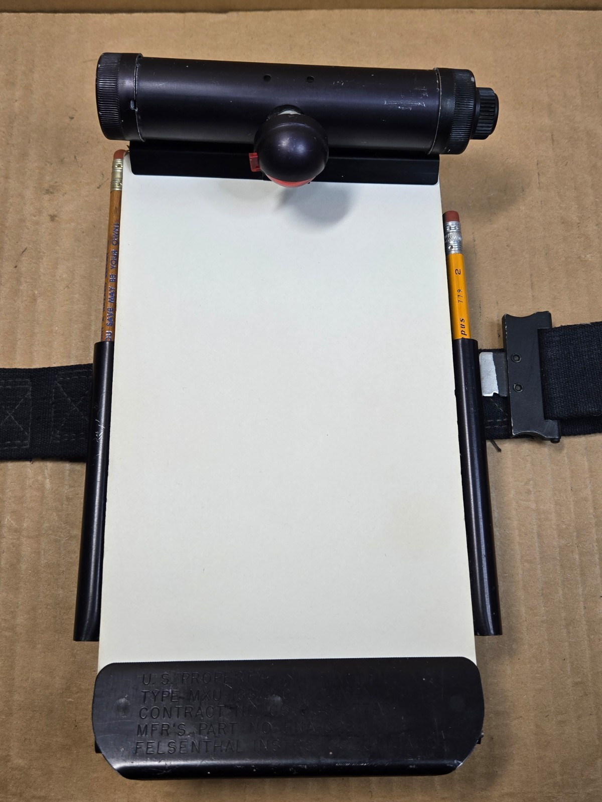 US Military Pilots Clipboard Type MXU-163 W/ Red Light Works