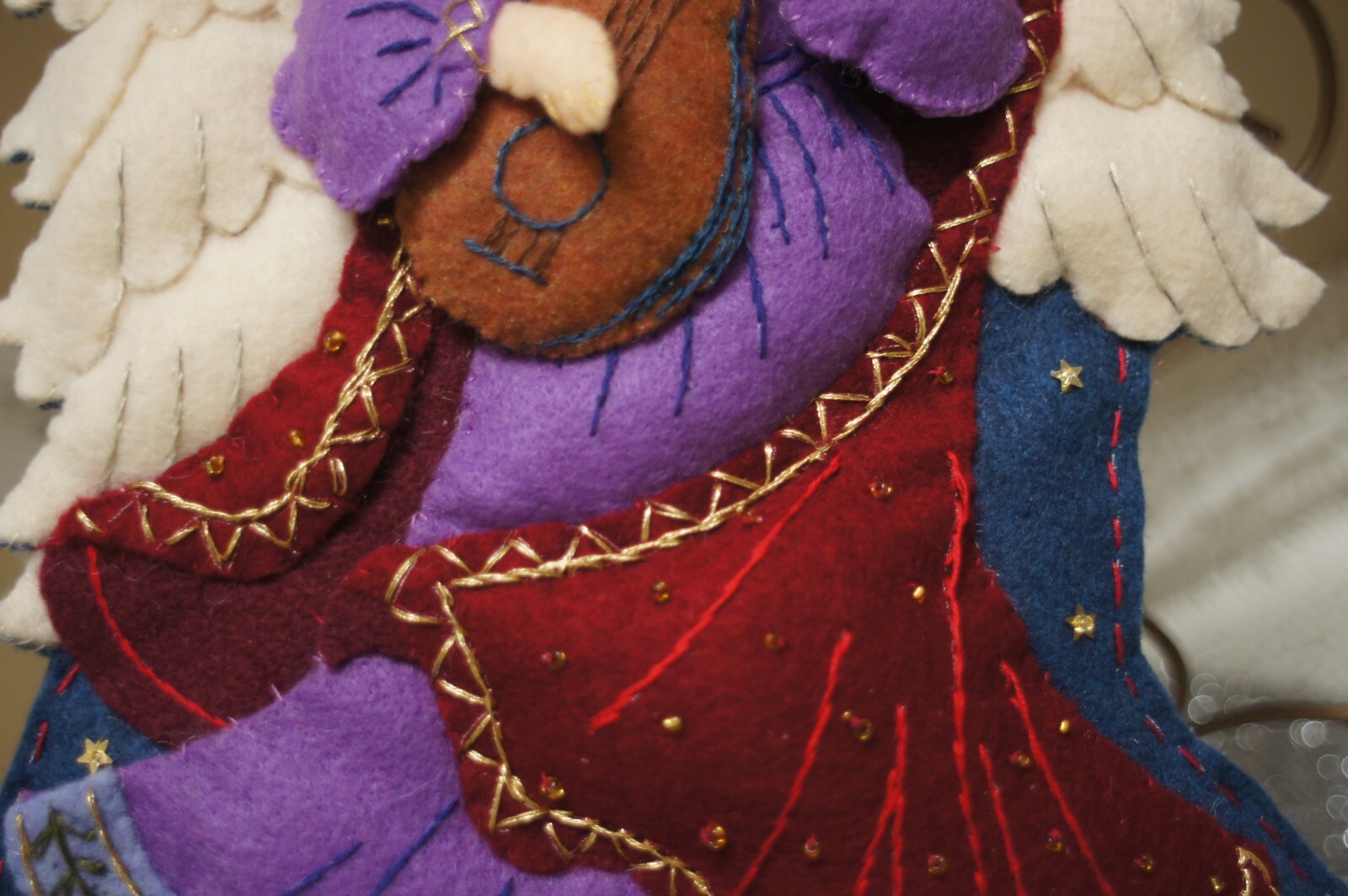 BUCILLA CHRISTMAS STOCKING-COMPLETED-“HEAVENLY SOUNDS”