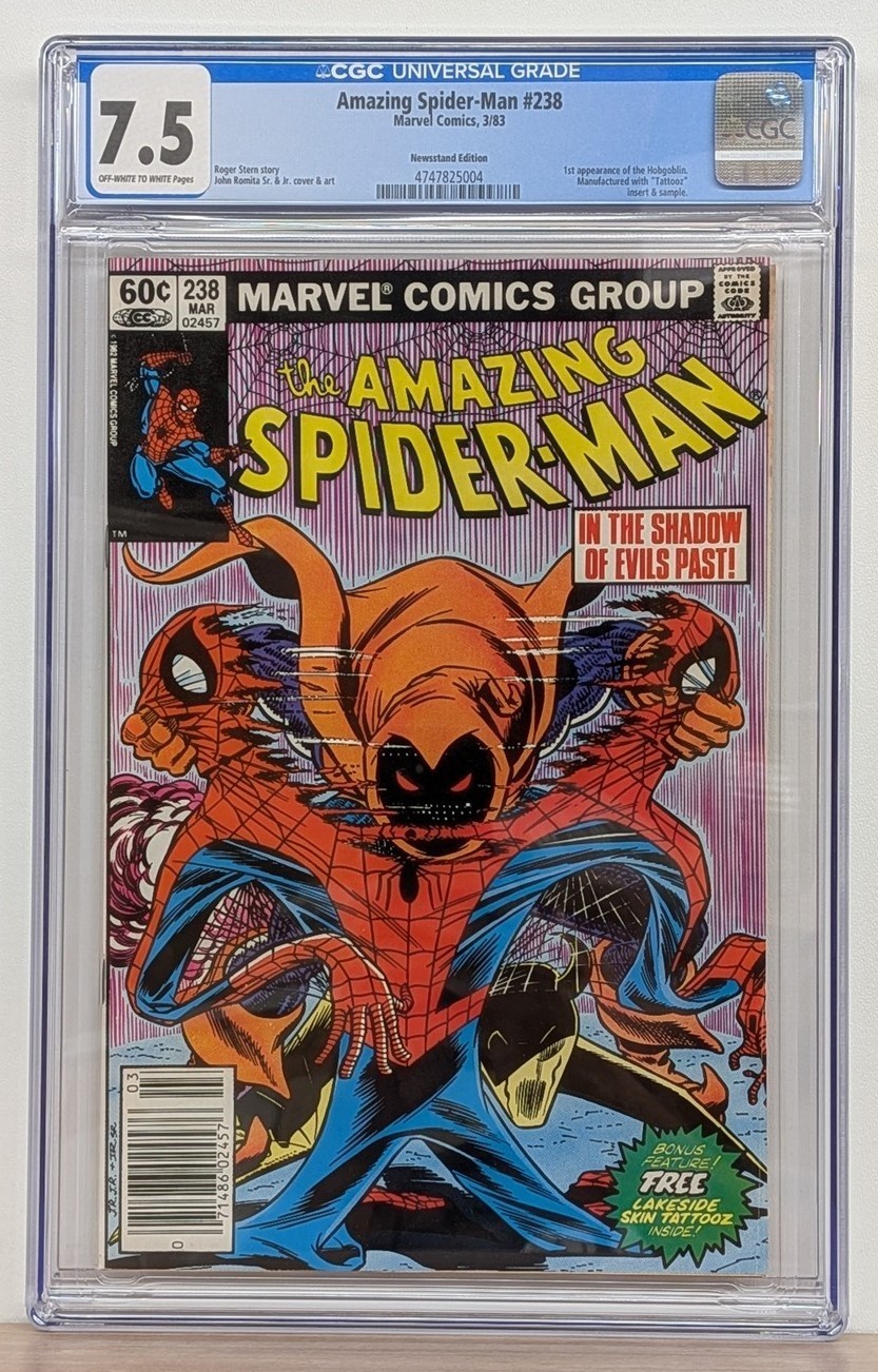 AMAZING SPIDERMAN #238 CGC 7.5 NEWSSTAND 1st Appearance Hobgoblin w/Tatooz Insrt