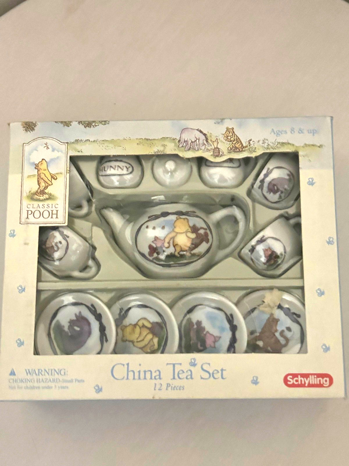 Classic Pooh China Tea Set 12-Piece Schylling Disney Winnie the Pooh -Sealed Box