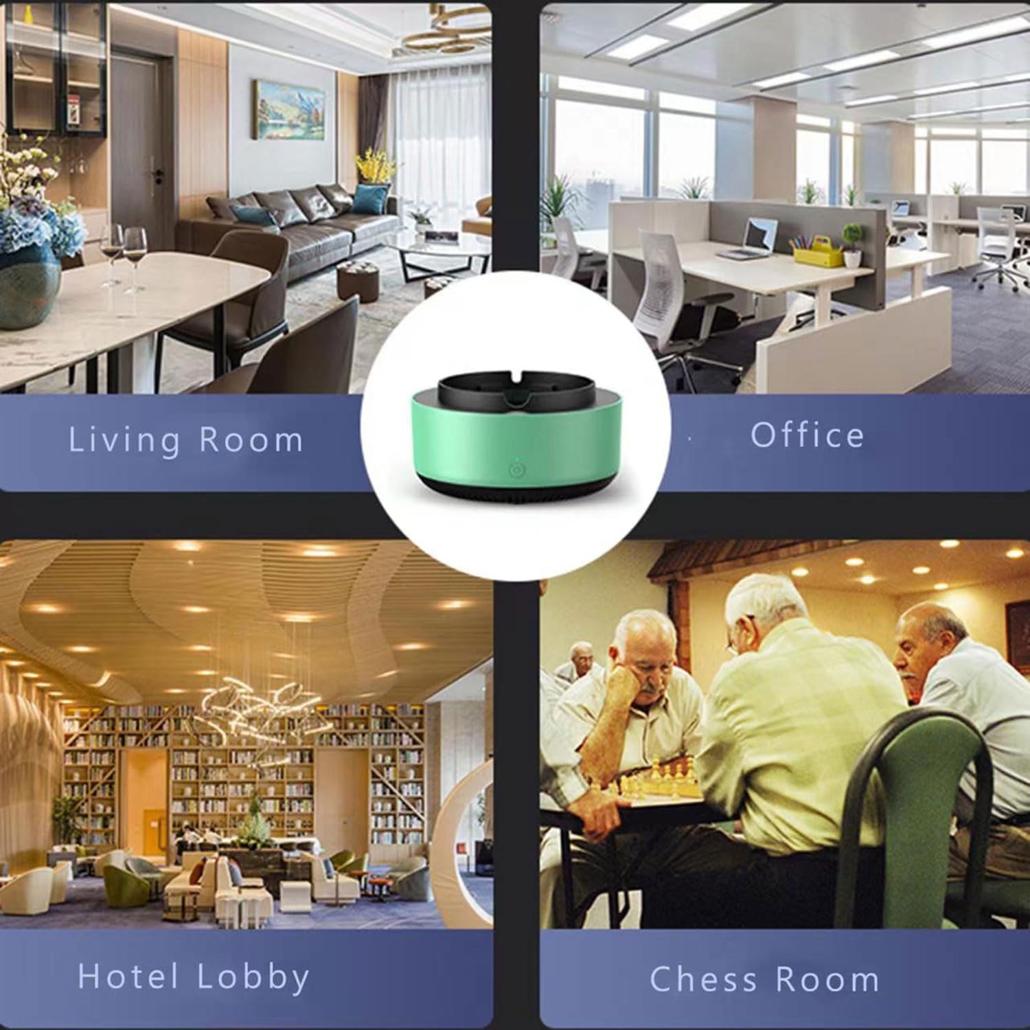 2 in 1 Multifunctional indoor smokeless ashtray, 360 °surround suction intell…
