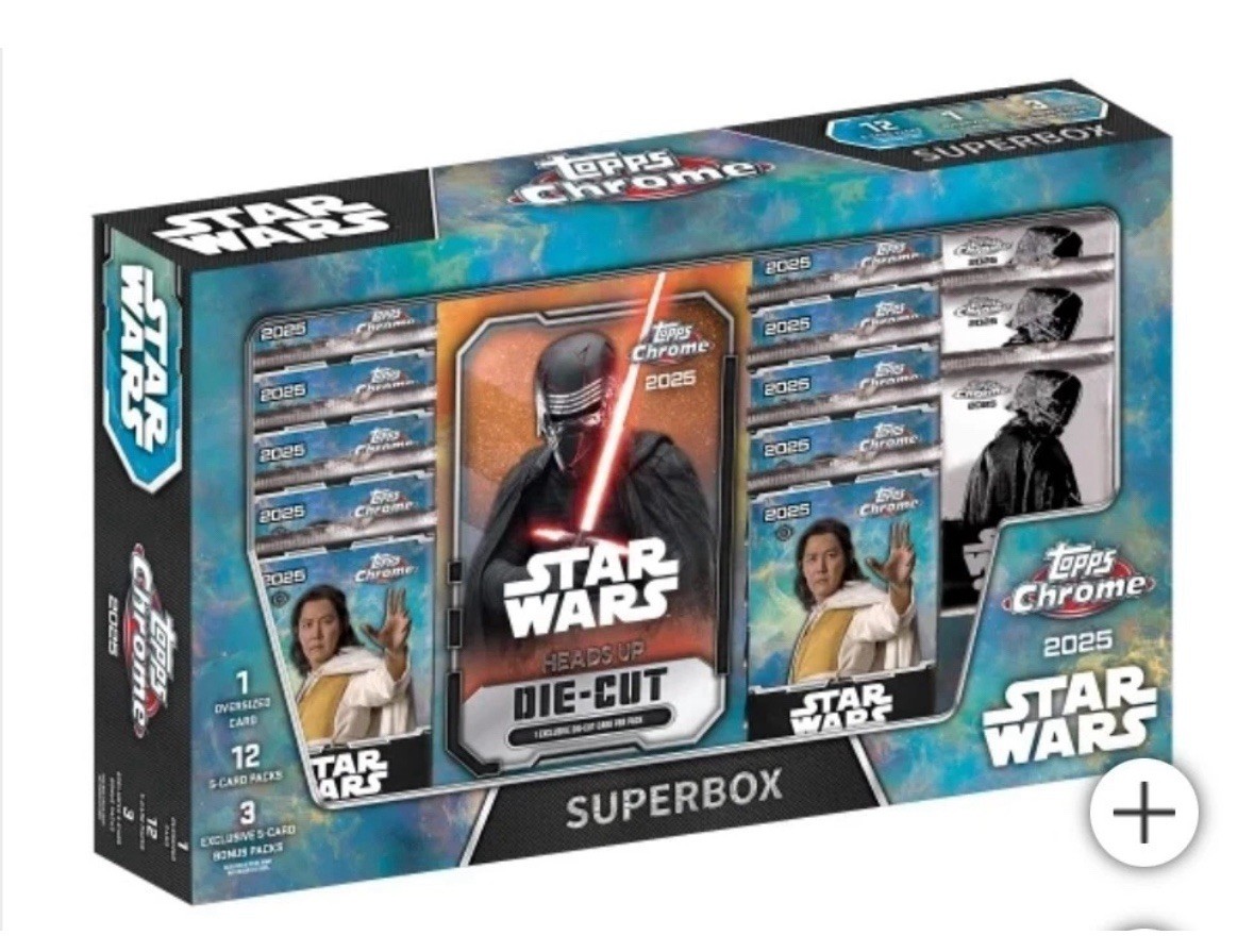 Topps Chrome Star Wars Super Box 2025 Costco Exclusive Cards – New Sealed