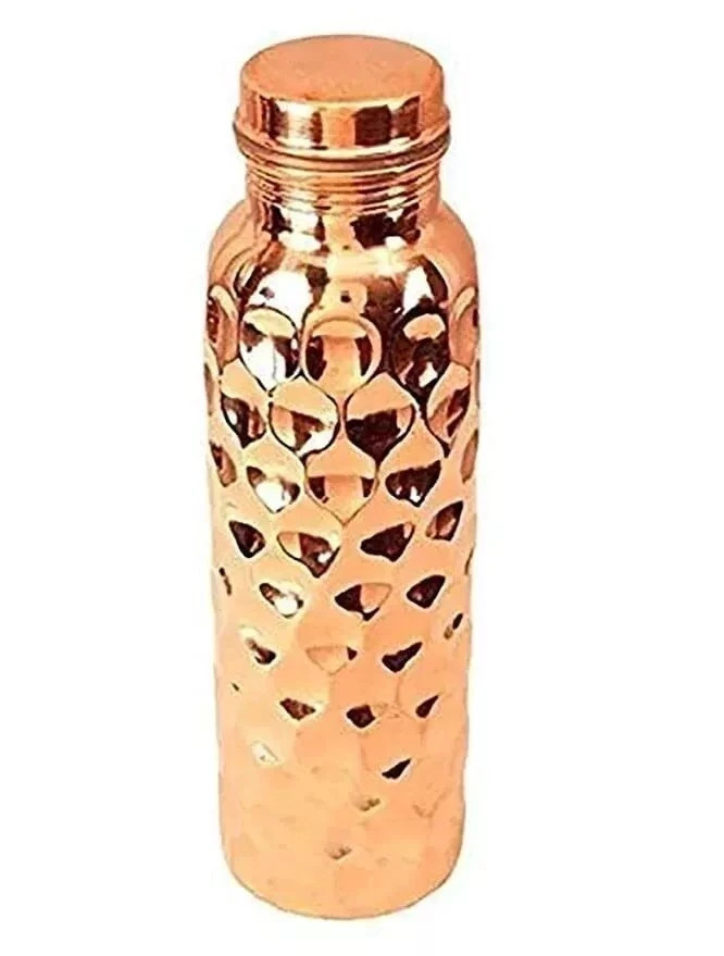100% Pure Copper Hammered Water Bottle Ayurvedic Health Benefits 1000ml
