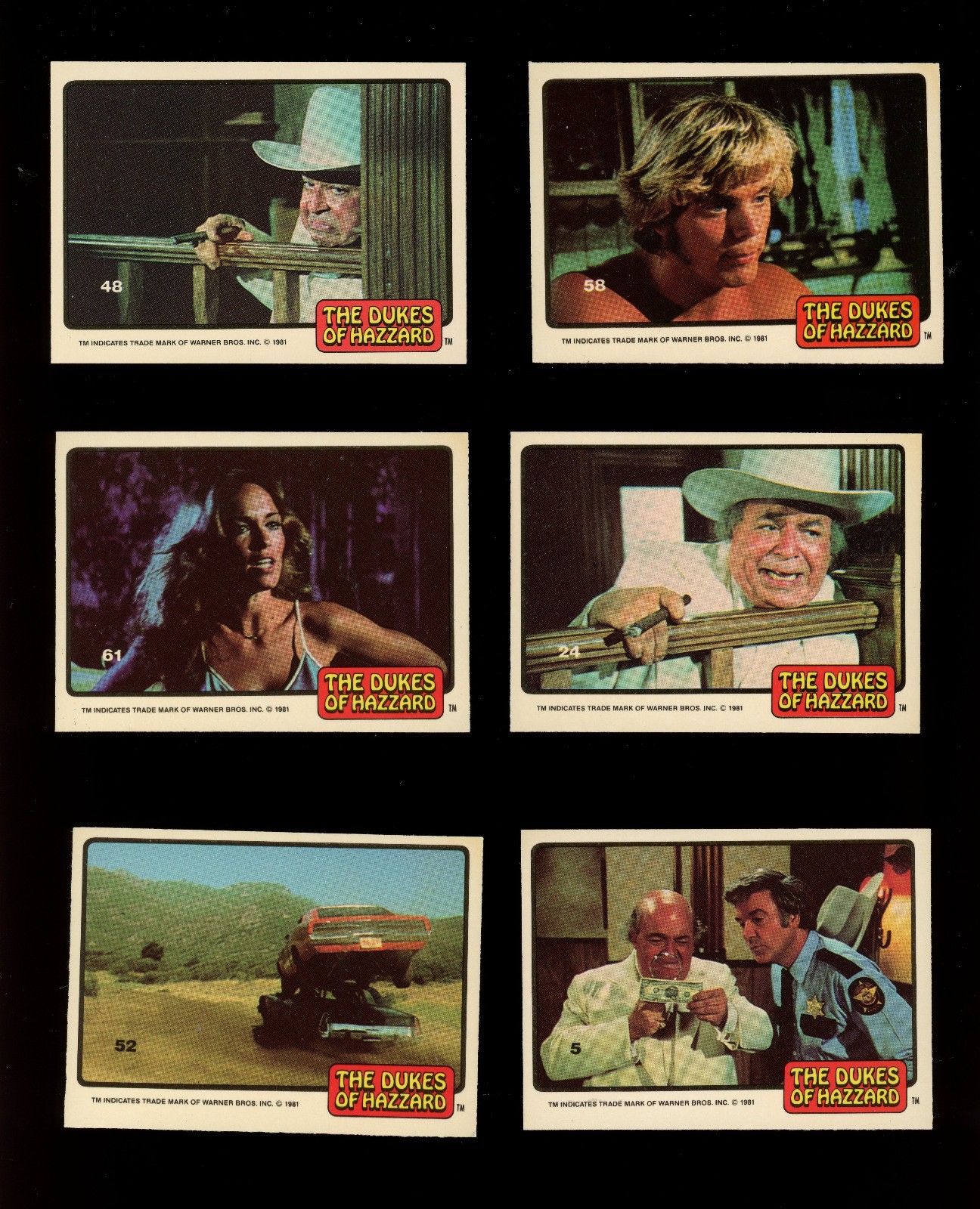 1981 THE DUKES OF HAZZARD 6 PACK FRESH CARD LOT With Wrapper!