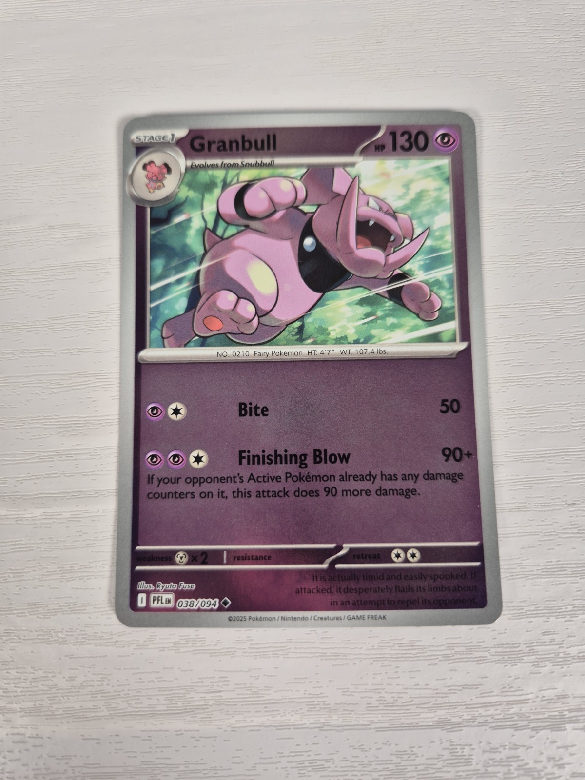 038/094 Granbull Phantasmal Flames Pokemon TCG Reverse Holo Near Mint