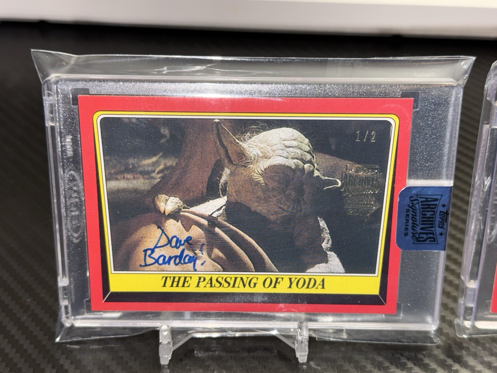 2018 Topps Archives Star Wars Dave Barclay Auto Yoda Buyback 1/2 & 2/2 Lot RARE!