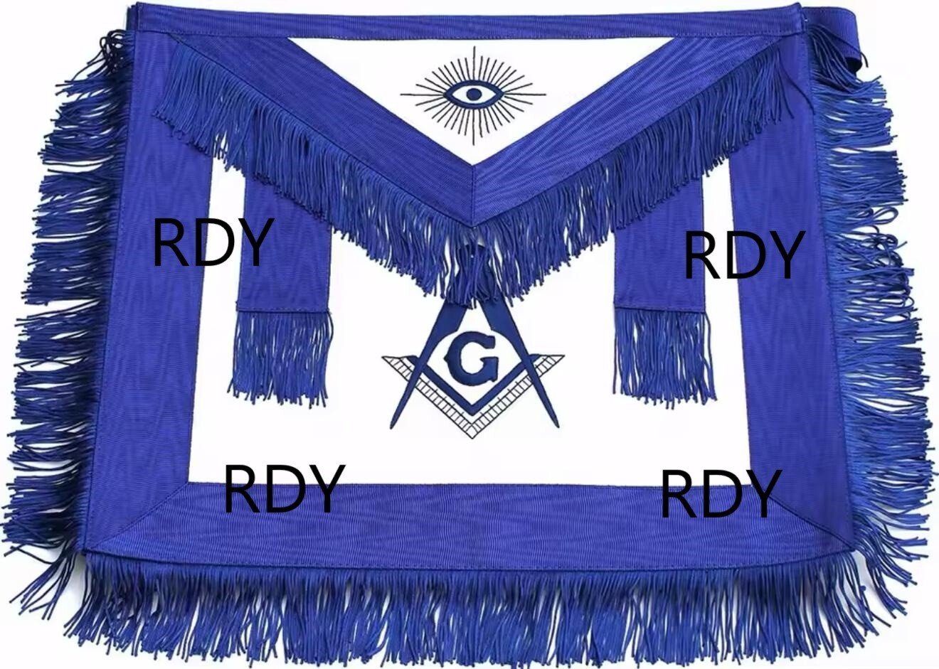 Handcrafted 100% Lambskin Masonic Master Mason Blue Lodge Apron with Blue Fringe
