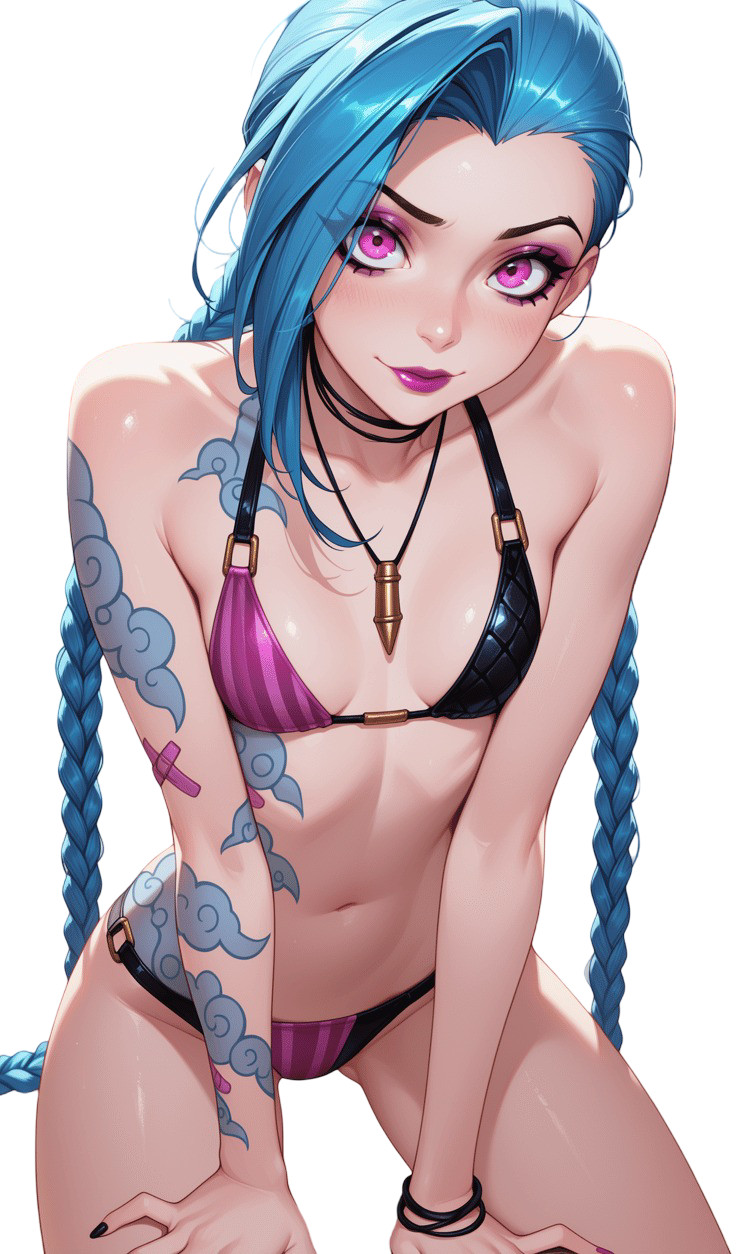 Jinx LoL Waifu Weatherproof Anime Sticker 6″ Car Decal