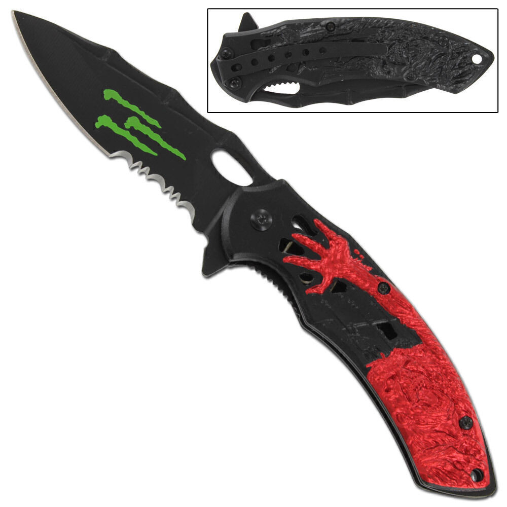Spring Assisted Open Folding Knife Stainless Steel Blade Pocket Knife Tactical