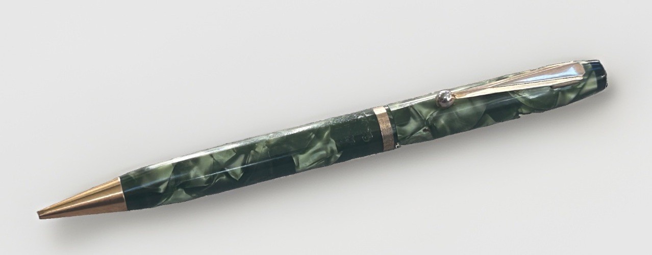Vintage WAHL OXFORD Pearl Green Celluloid MECHANICAL Lead PENCIL By Eversharp