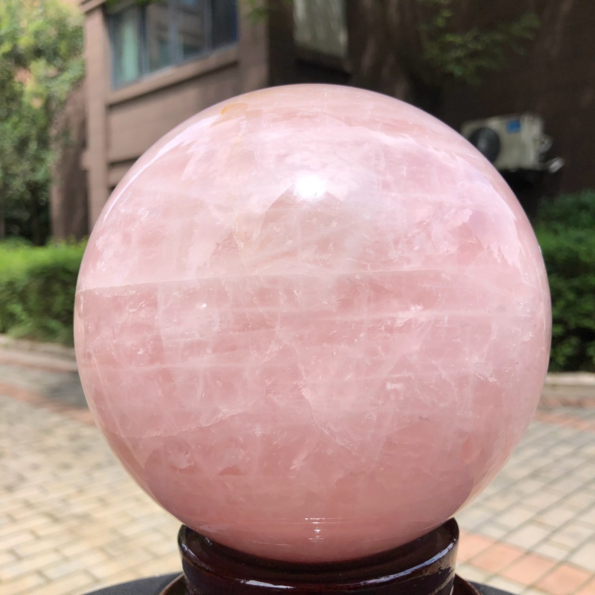 8.99LB Rare Natural Pink Crystal Ball Quartz Crystal Reiki Healing 1607