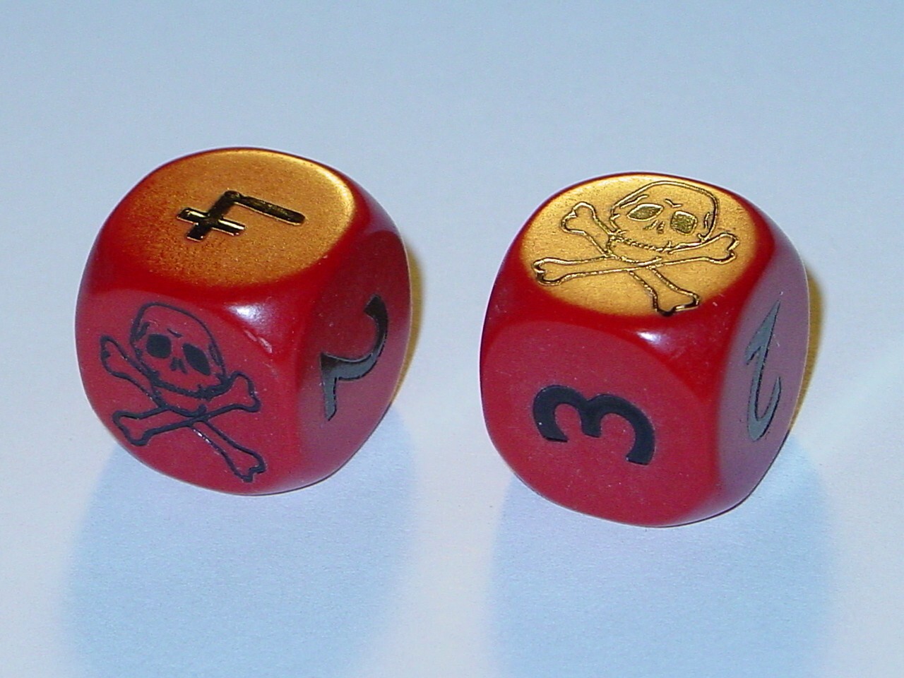 SKULL DICE VINTAGE 1988 NICE DICE COMPANY KOPLOW GAMES INC SET of 2 MADE IN USA