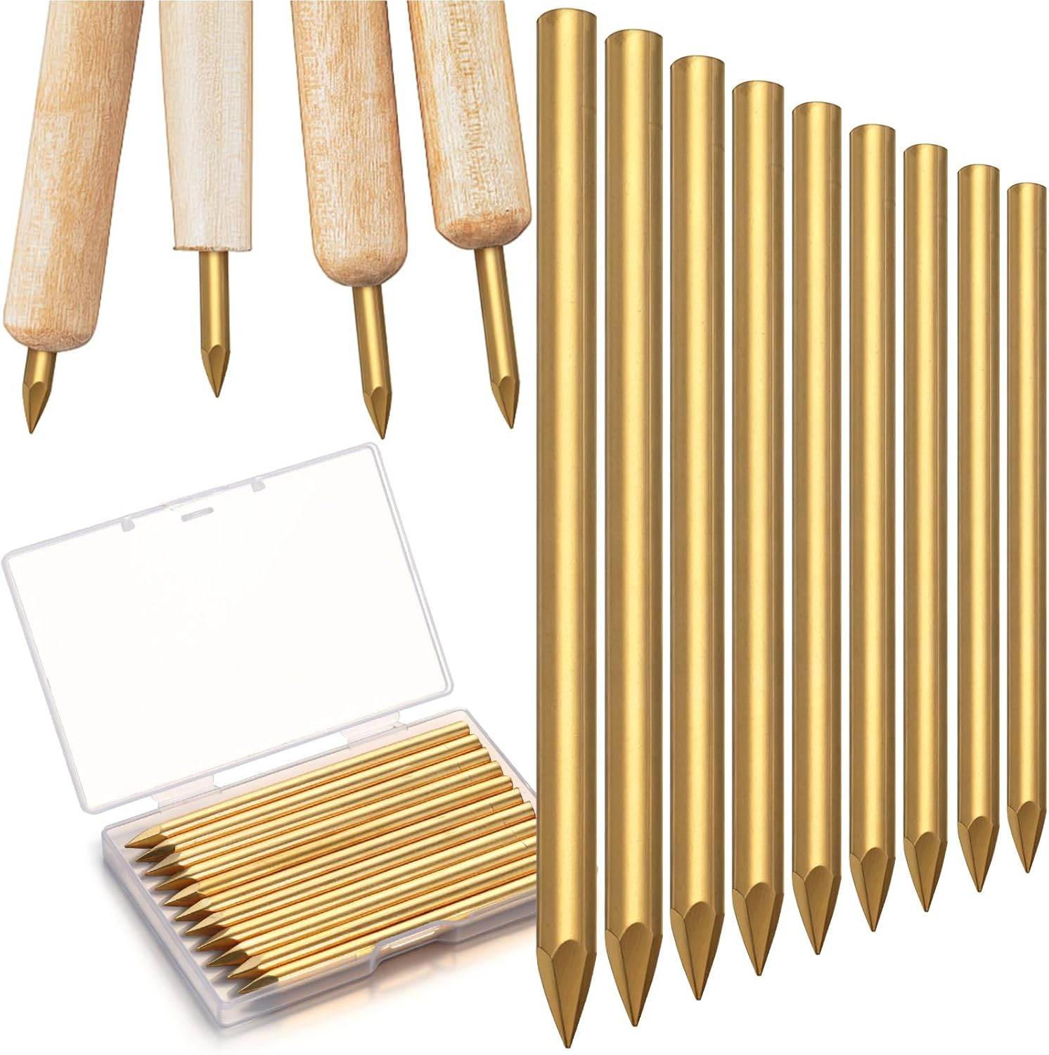 12 Pack Flint Knapping Tool 3.5 Inch Pure Copper Nails Flint Knapping Tools 3.5″