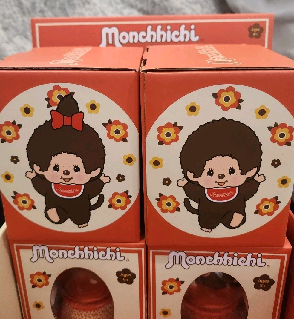 Rare VHTF Monchhichi Mini Snow Globe Sekiguchi Co Ltd Boy & Girl NIB