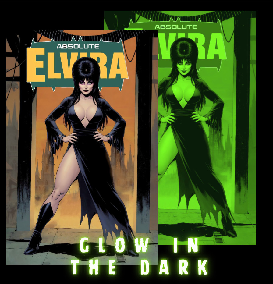 RISE: ELVIRA Absolute Batman Homage GitD COVER! – DOUBLE SIDED Ltd 50 w/CoA