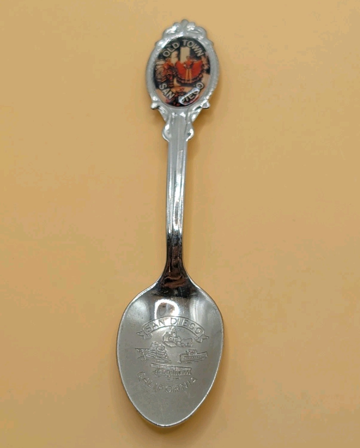OLD TOWN, SAN DIEGO, CA Souvenir Silver Toned Spoon Flamenco Dancers California