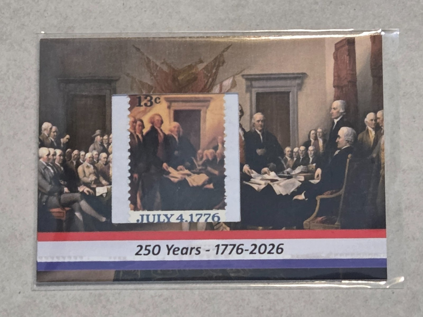 America 250th Anniversary Stamp Relic Political Trading Card 2026