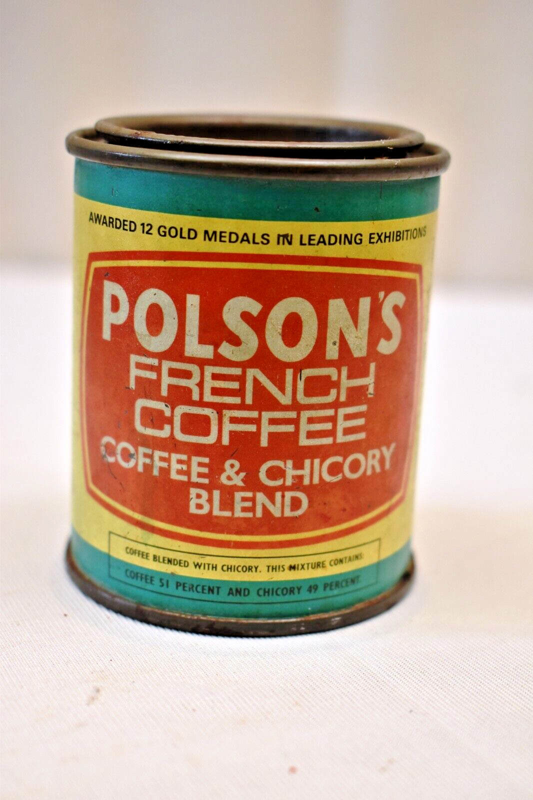 Vintage Polson’s French Coffee Chicory Advertising Tin Box Empty Made In Engla”3