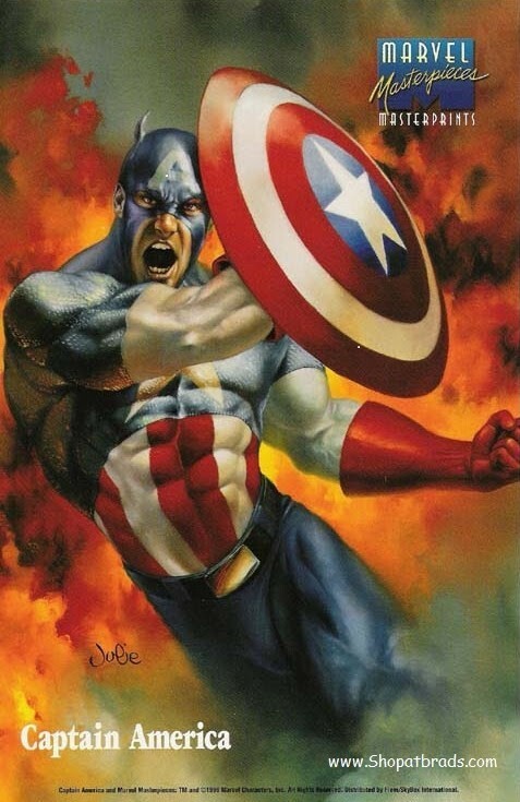 1996 Marvel Masterpieces Masterprints Jumbo Promo Captain America Silver Surfer