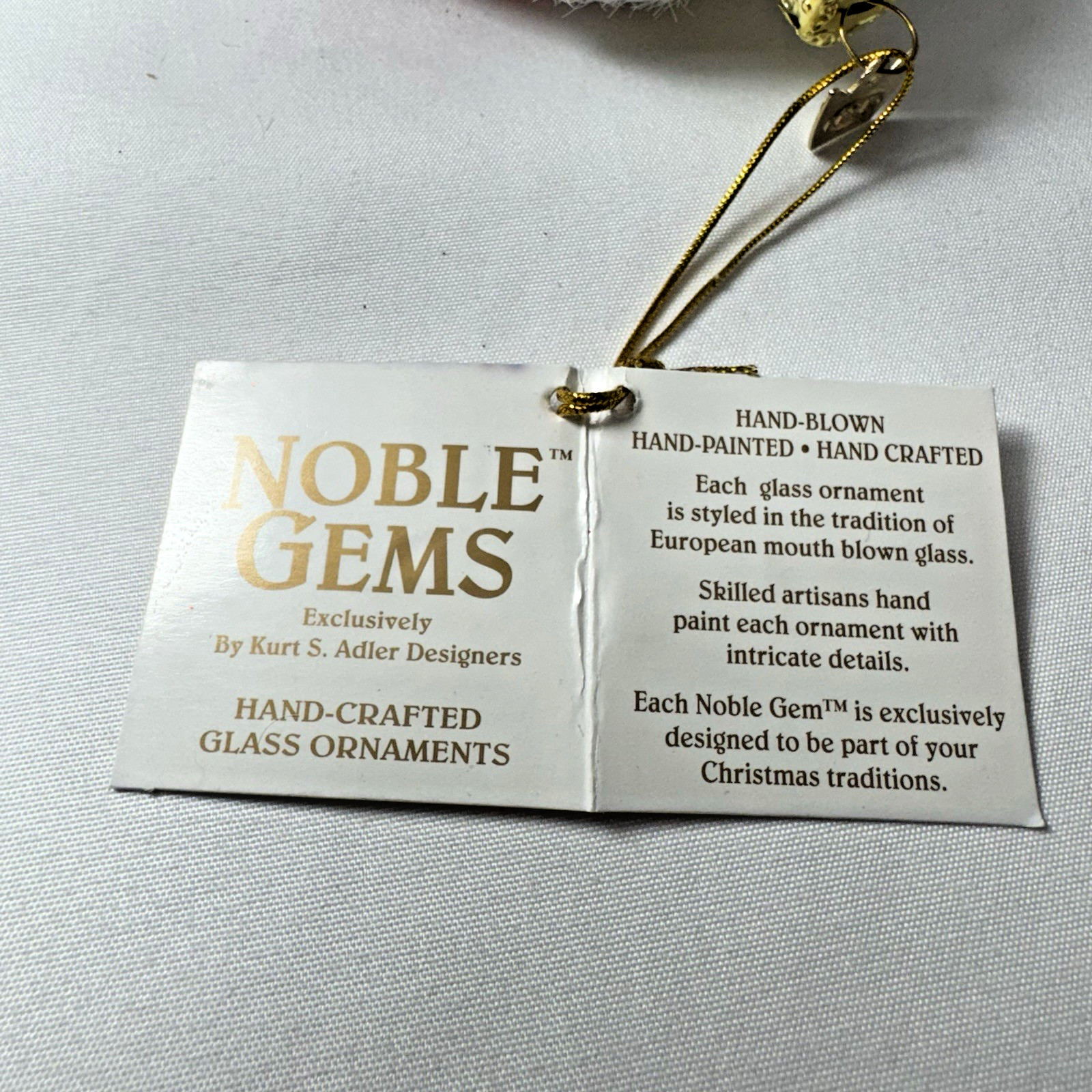 Kurt S. Adler NOBLE GEMS Santa Suit Wardrobe Handcrafted Glass Ornament NWT