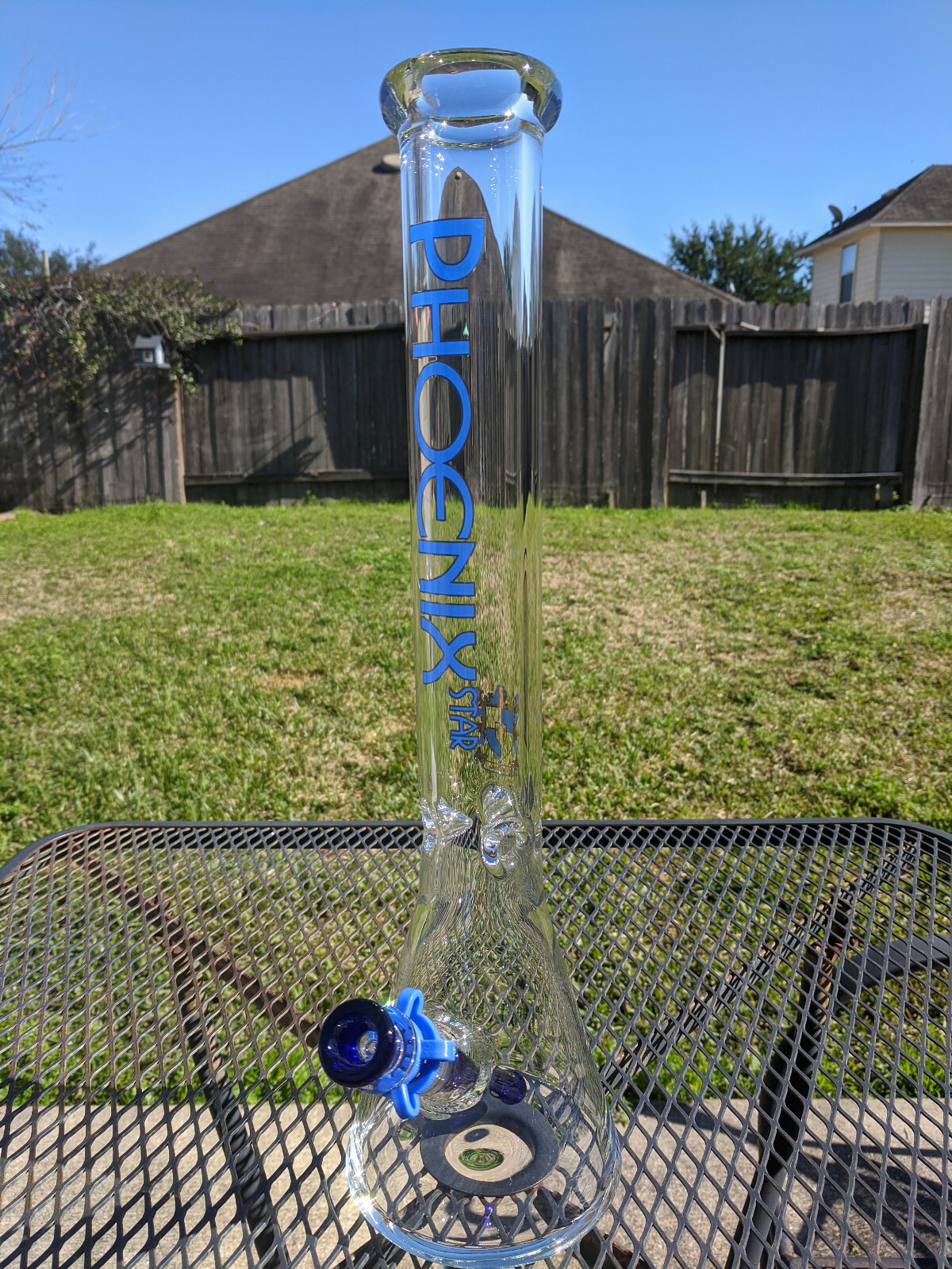 Phoenix Star – 18″ Inch (XL) Glass Beaker Water Pipe Bong – 14mm – Blue