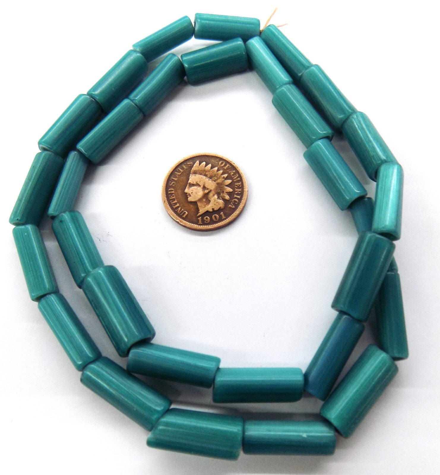 25 First Contact BEADS TEAL CADIZ Trade Beads African Read More T52