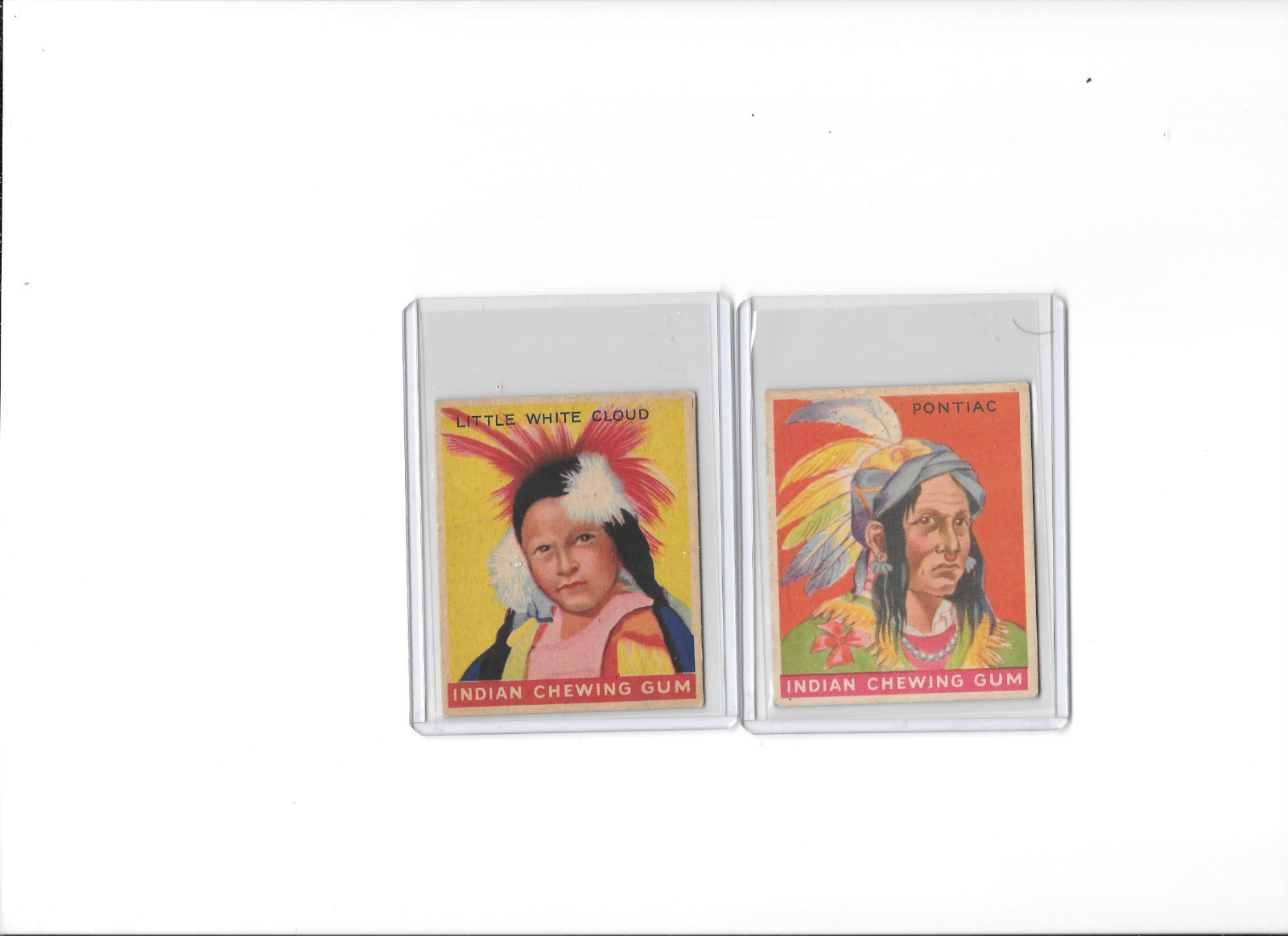 (2) 1933 Goudey Indian Cards #28(Pontiac), #74 (little White Cloud) EX.